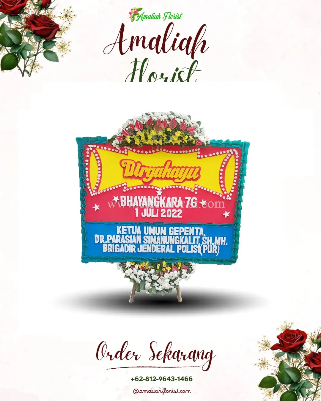 Papan Bunga HUT Ulang Tahun Harapan Mulya